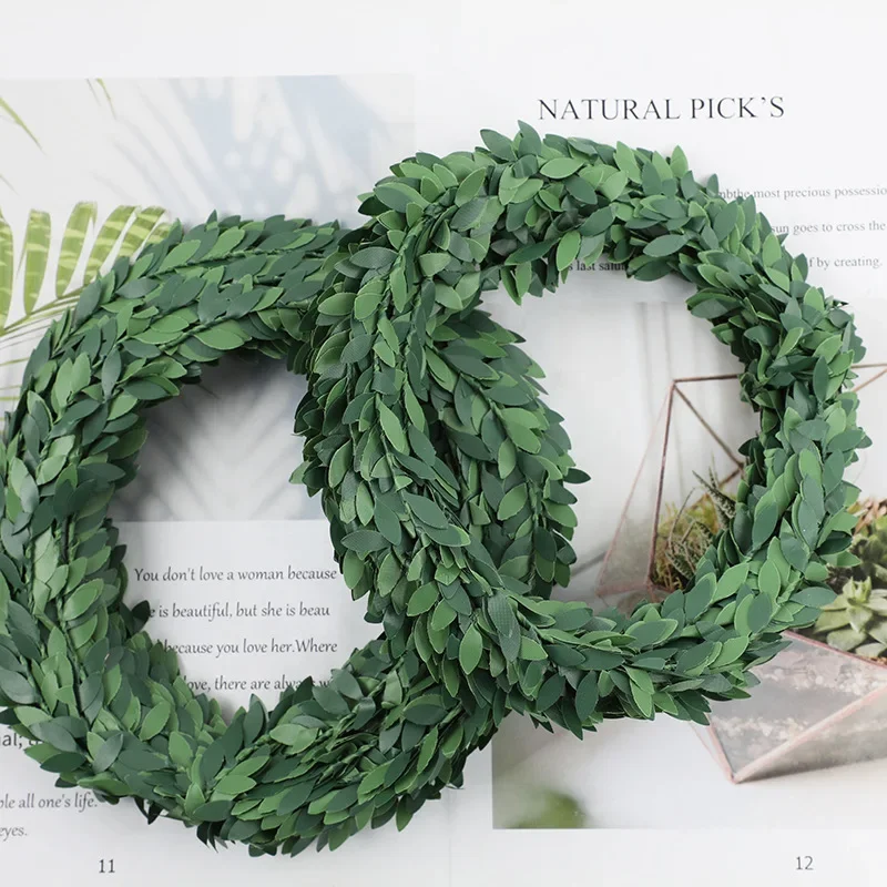 Christmas Wreath Fake - 7 Meters Iron Wire Green Leaf