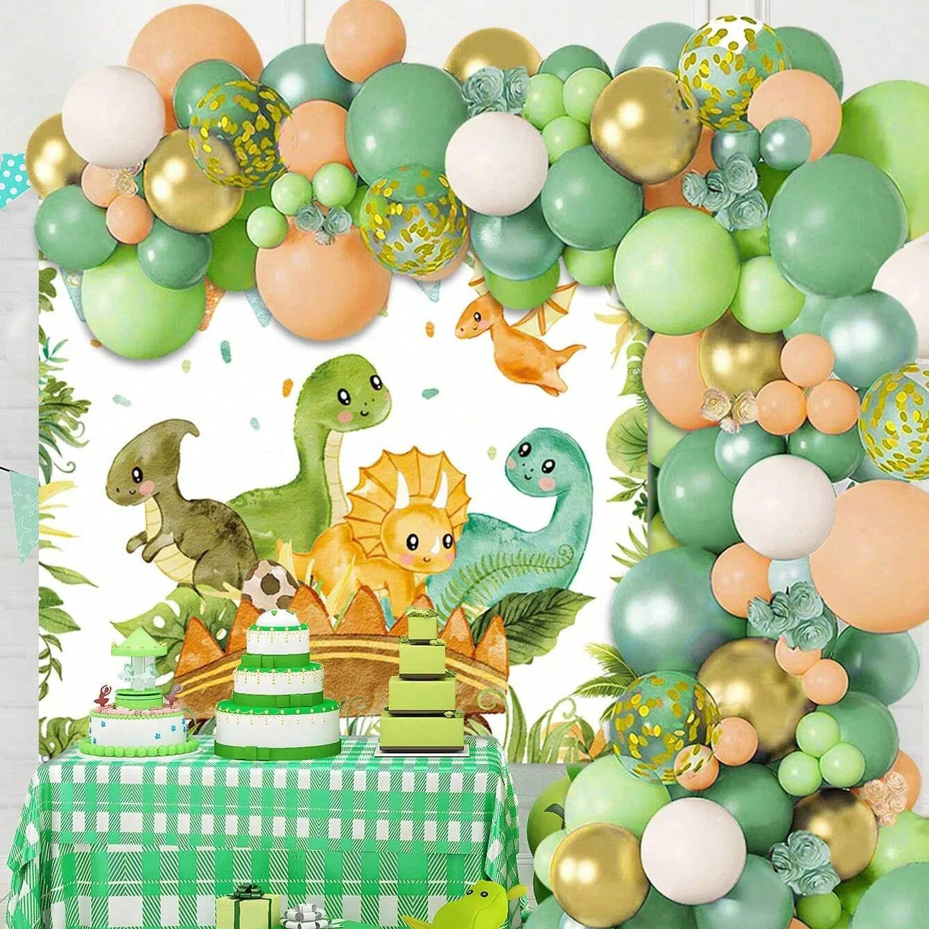 Tinsel Garland Decoration - Dinosaur Balloon Set Arch for Children's