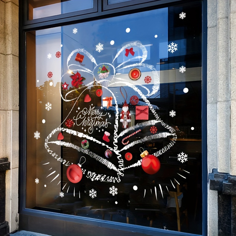 Snowflake Window Decal - Christmas Stickers Snowflake Tree Santa Claus