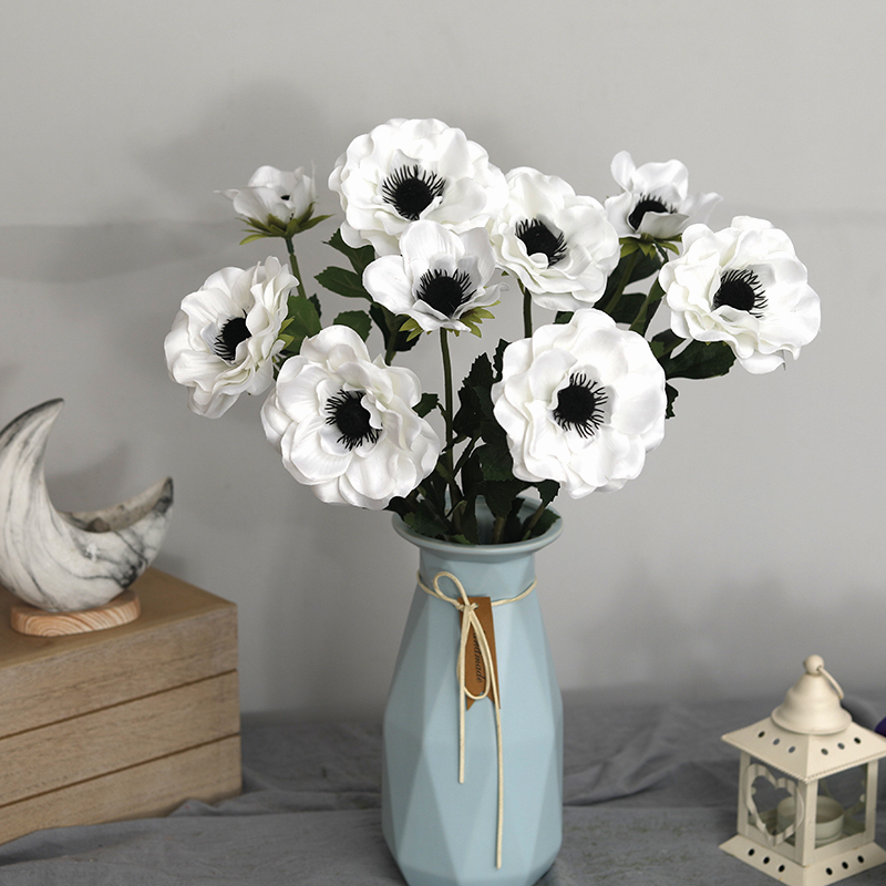 New 3 Heads Anemone Fake Flowe - Christmas Wreath Fake ulasan dan harga