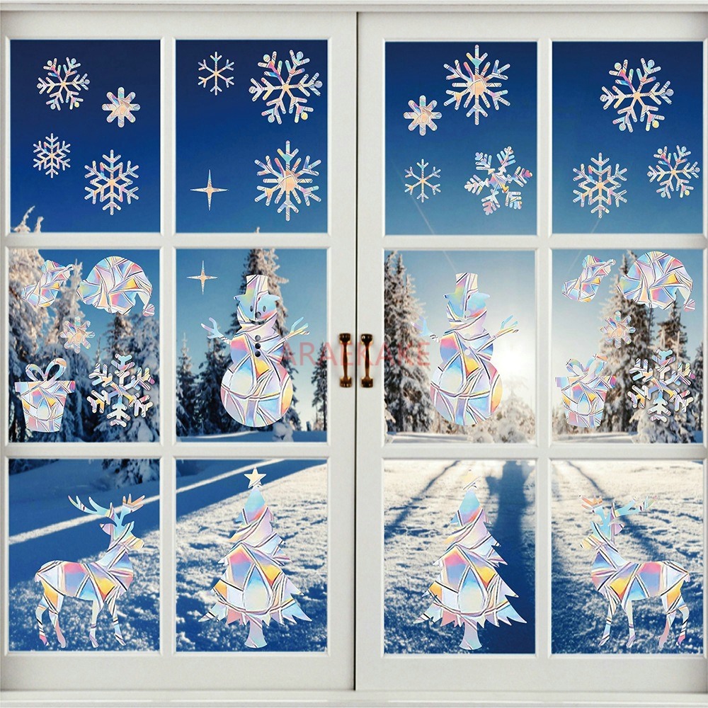 2set Christmas Electrostatic W - Snowflake Window Decal ulasan dan harga