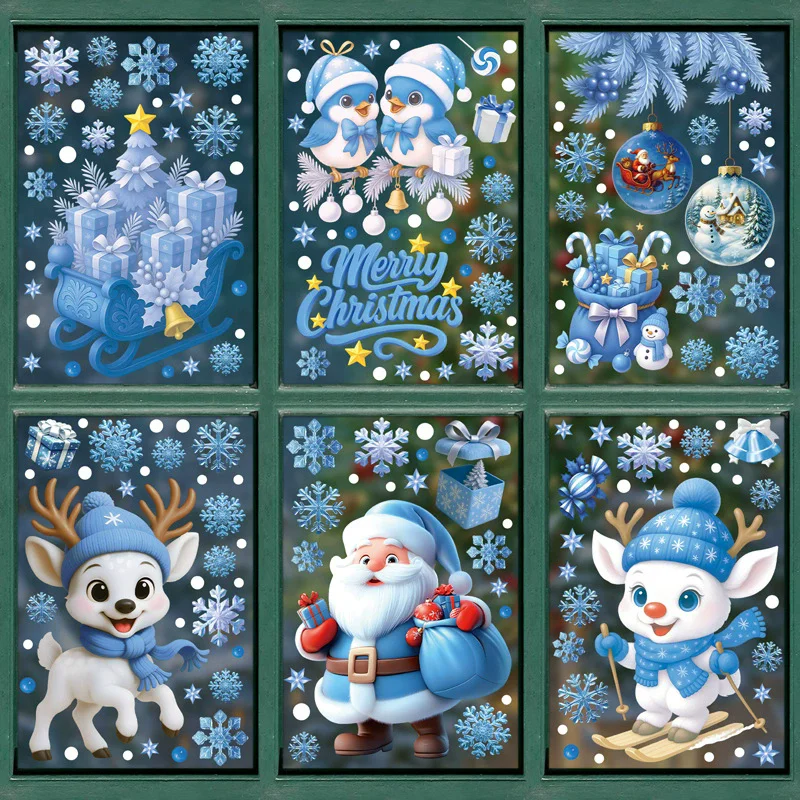 DIY Christmas PVC Window Stati - Snowflake Window Decal ulasan dan harga