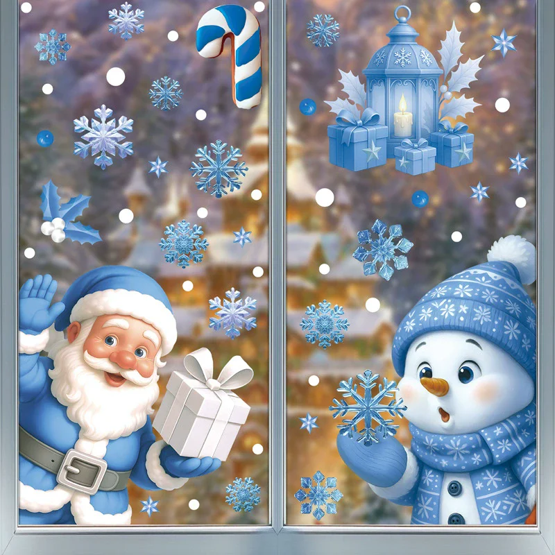 DIY Christmas PVC Window Stati - Snowflake Window Decal ulasan dan harga