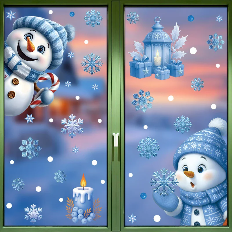 DIY Christmas PVC Window Stati - Snowflake Window Decal ulasan dan harga