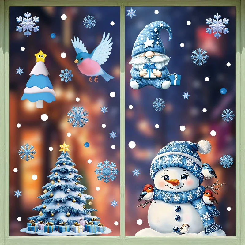 DIY Christmas PVC Window Stati - Snowflake Window Decal ulasan dan harga