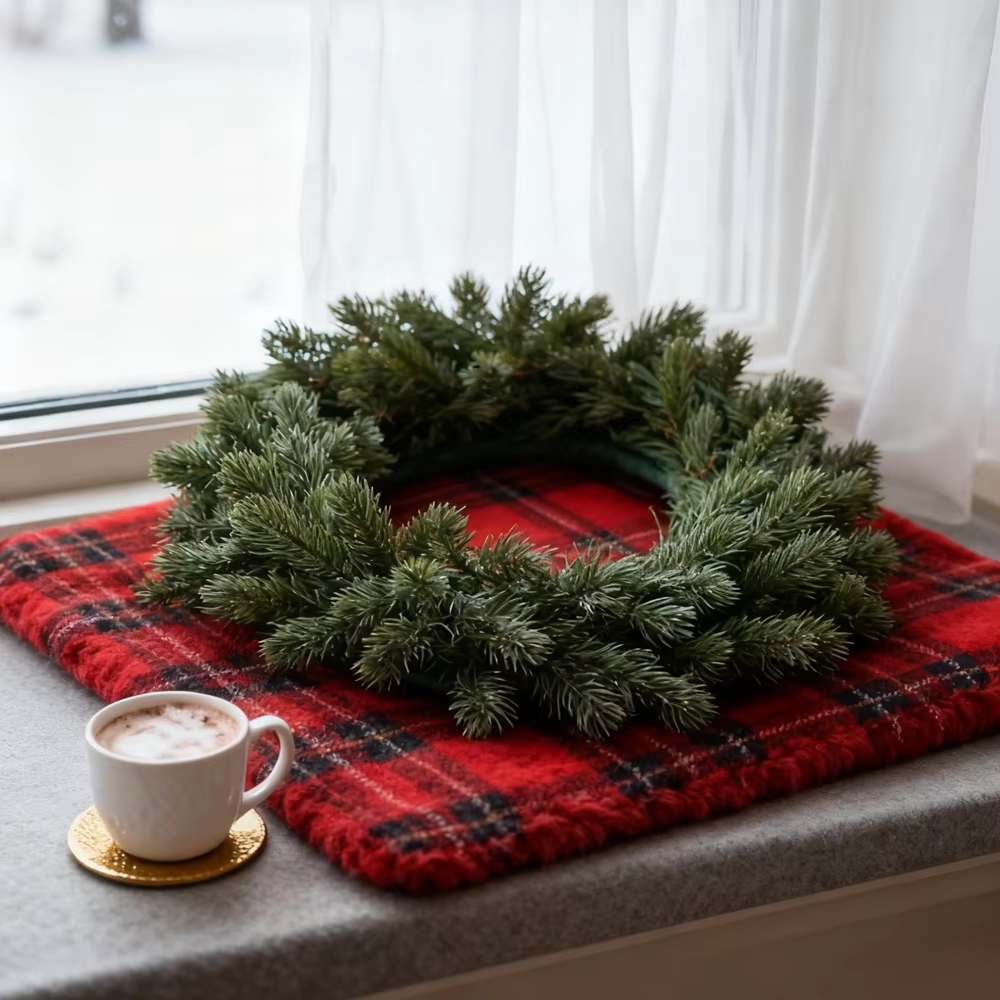 Artificial Pine Wreath Plant C - Christmas Wreath Fake ulasan dan harga