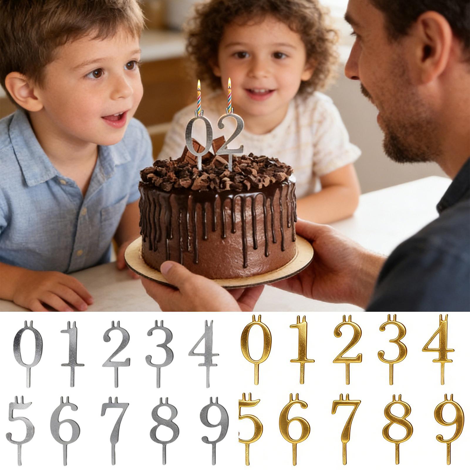 10pcs 0-9 Number Cake Toppers  - Holiday Candle Set ulasan dan harga